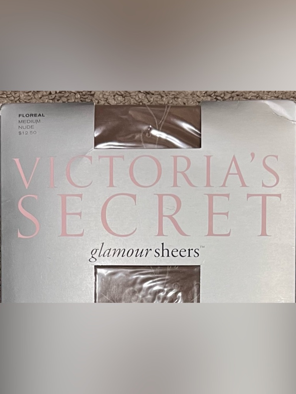Victoria's Secret Glamour Sheers Hosiery - Beige with floral detail
